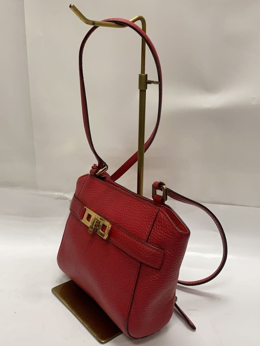 LAUREN RALPH LAUREN shoulder bag leather RED solid color 2