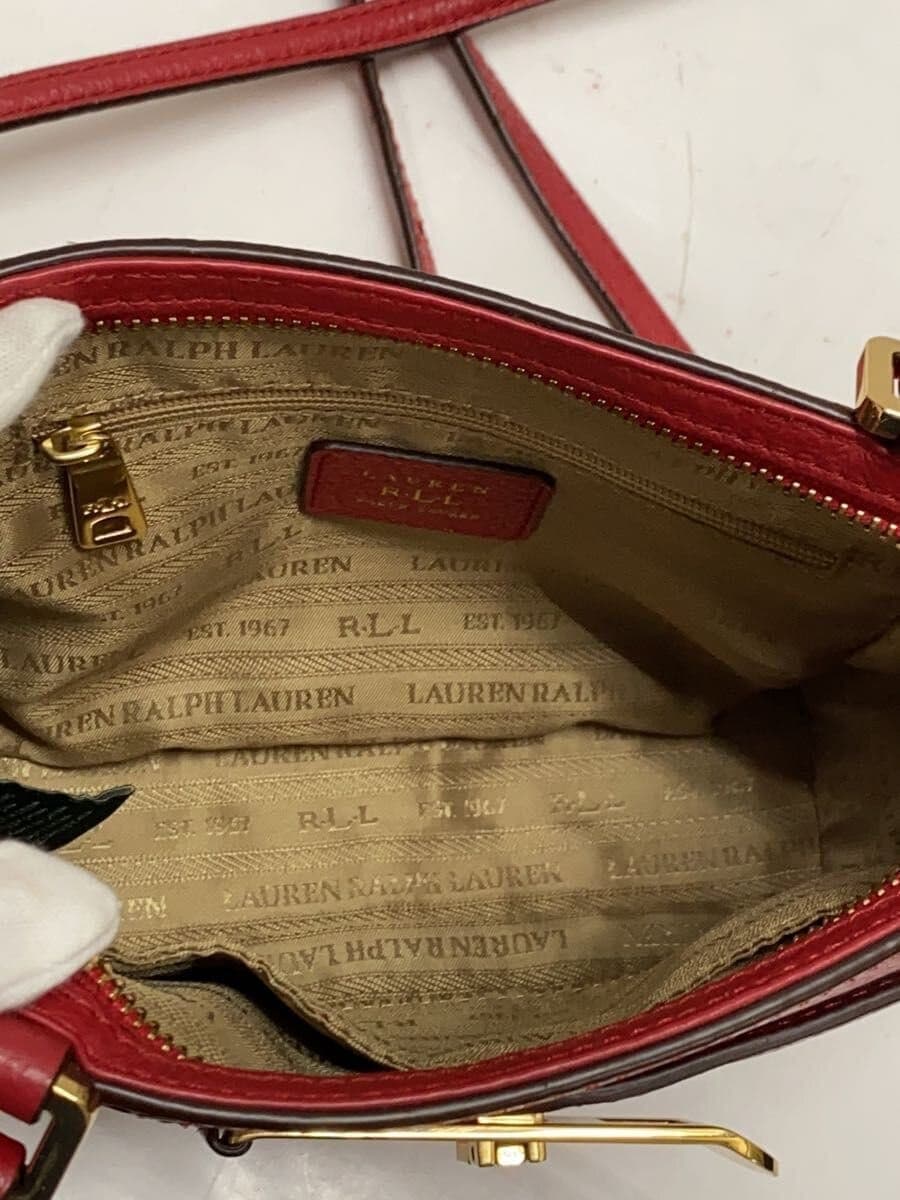 LAUREN RALPH LAUREN shoulder bag leather RED solid color 6