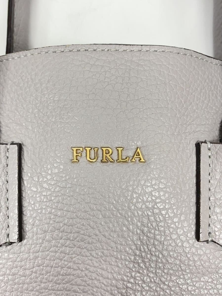 FURLA Handbag Leather GRY 5