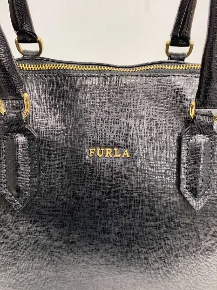 FURLA Handbag Leather BLK 5