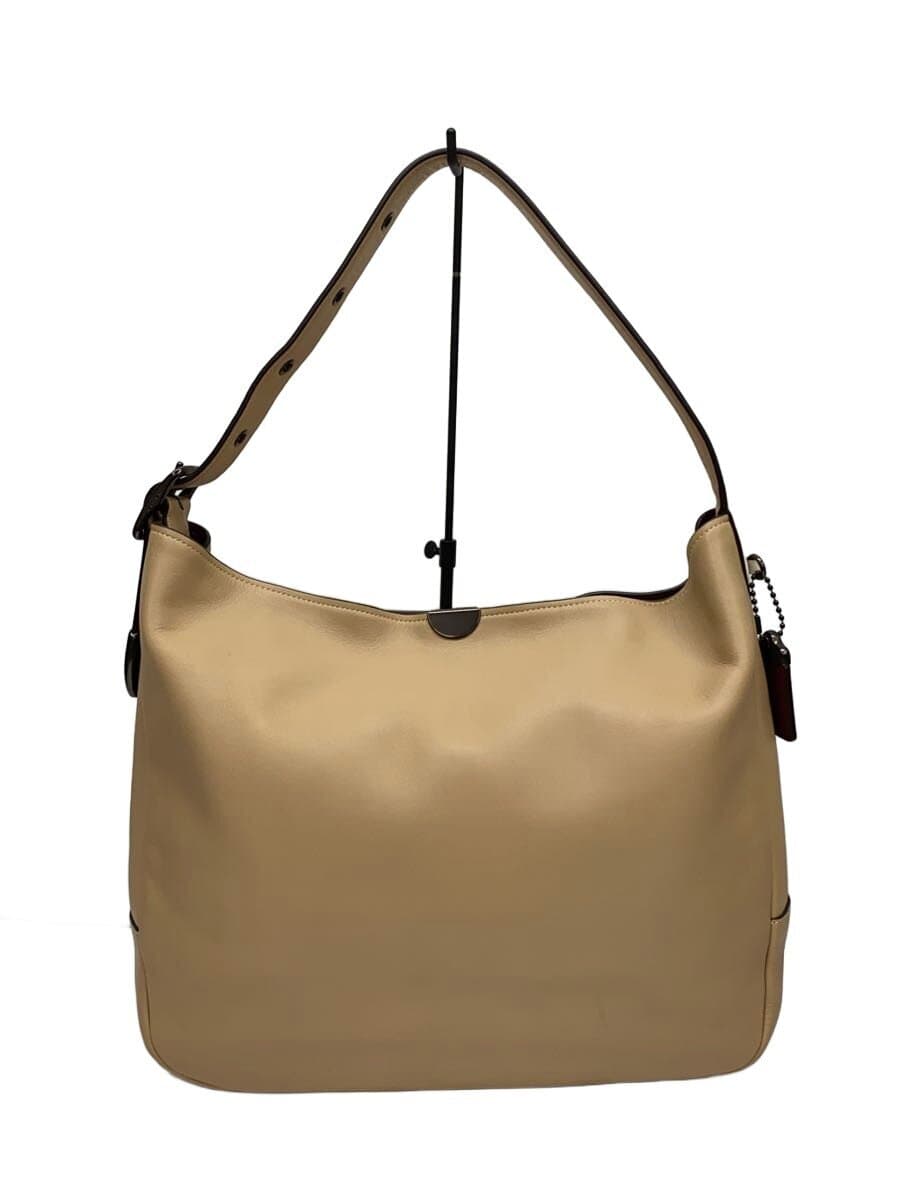 COACH Shoulder Bag Leather Beige Plain 31672
