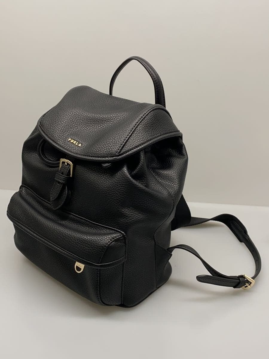FURLA Backpack Leather Black Plain 8050579447940 2