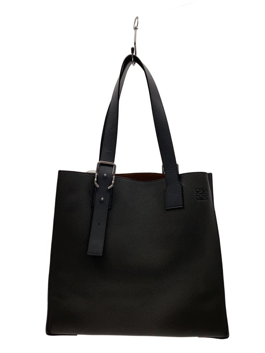 LOEWE Buckle Zipper Tote Leather NVY