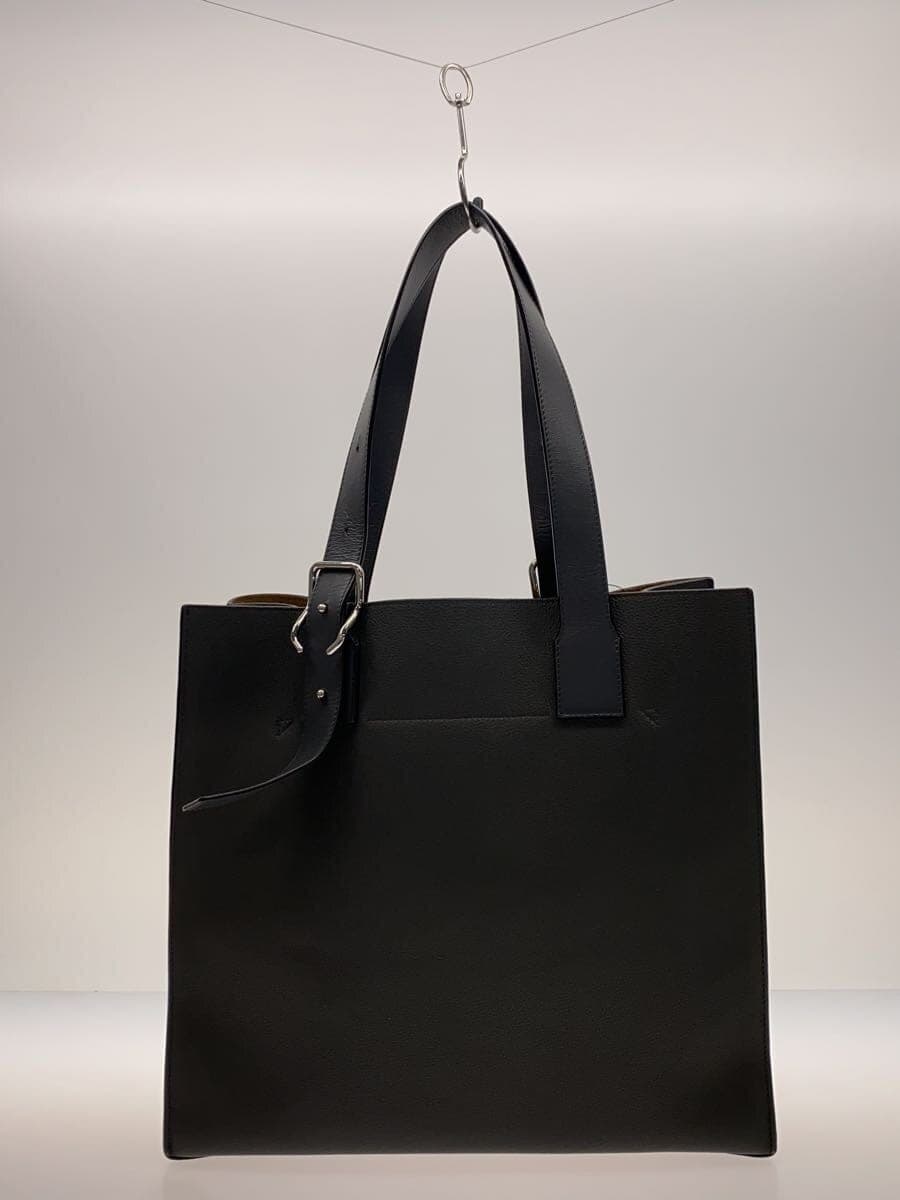 LOEWE Buckle Zipper Tote Leather NVY 3