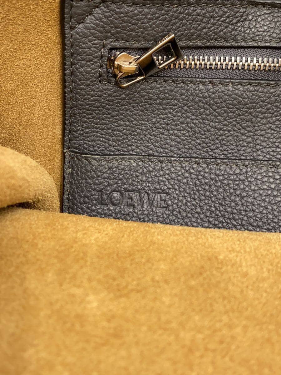 LOEWE Buckle Zipper Tote Leather NVY 5