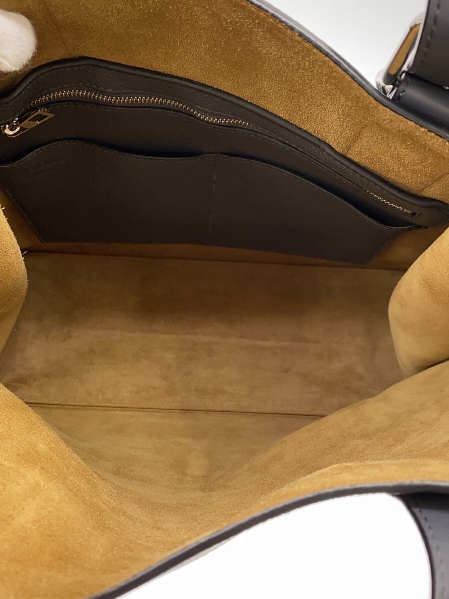 LOEWE Buckle Zipper Tote Leather NVY 6