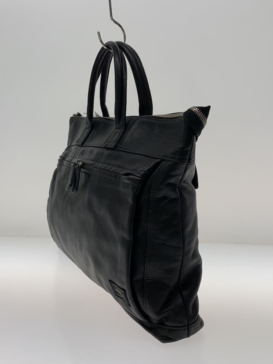 PORTER briefcase leather black plain 2