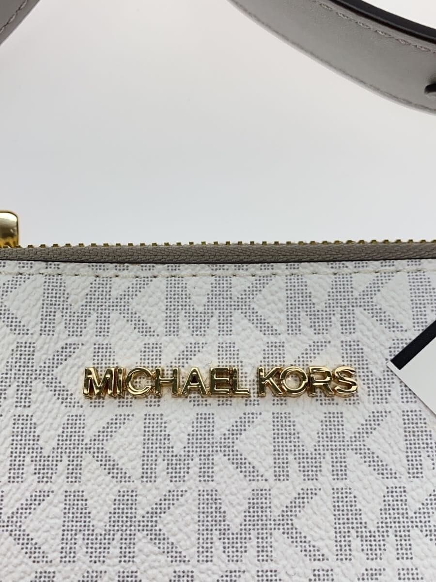 MICHAEL KORS JET SET TRAVEL SM XDY W TECH ATTCH Leather WHT All-over pattern 5