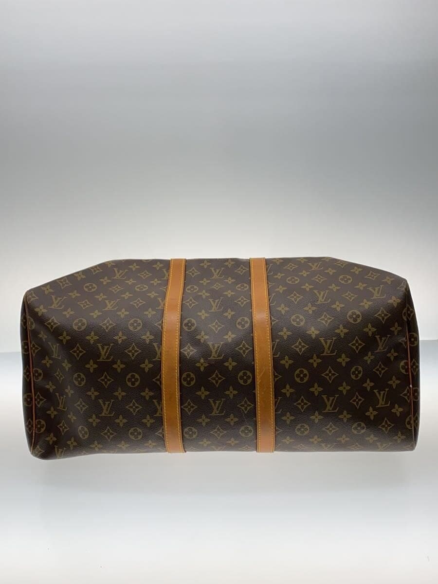 LOUIS VUITTON Keepall Bandoulière 55 Monogram Canvas PVC BRW Allover Pattern 4