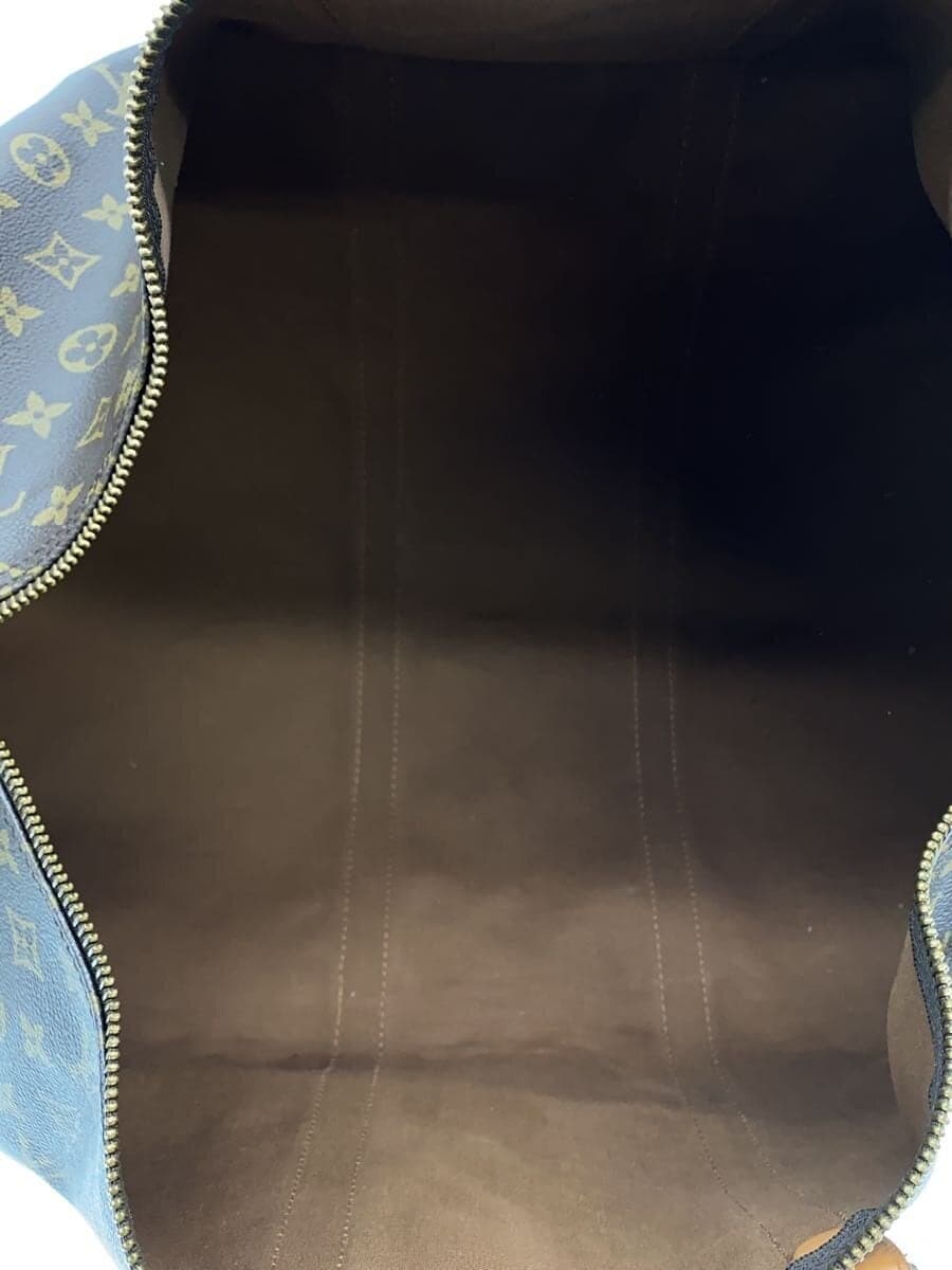 LOUIS VUITTON Keepall Bandoulière 55 Monogram Canvas PVC BRW Allover Pattern 6