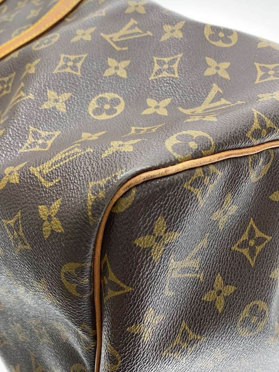LOUIS VUITTON Keepall Bandoulière 55 Monogram Canvas PVC BRW Allover Pattern 7