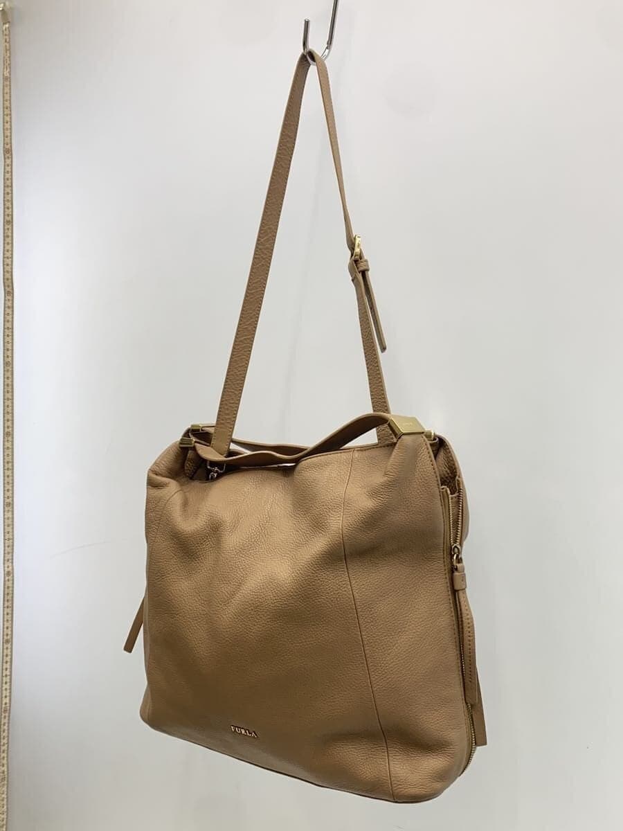 FURLA Shoulder Bag Leather BEG Solid F6530 2