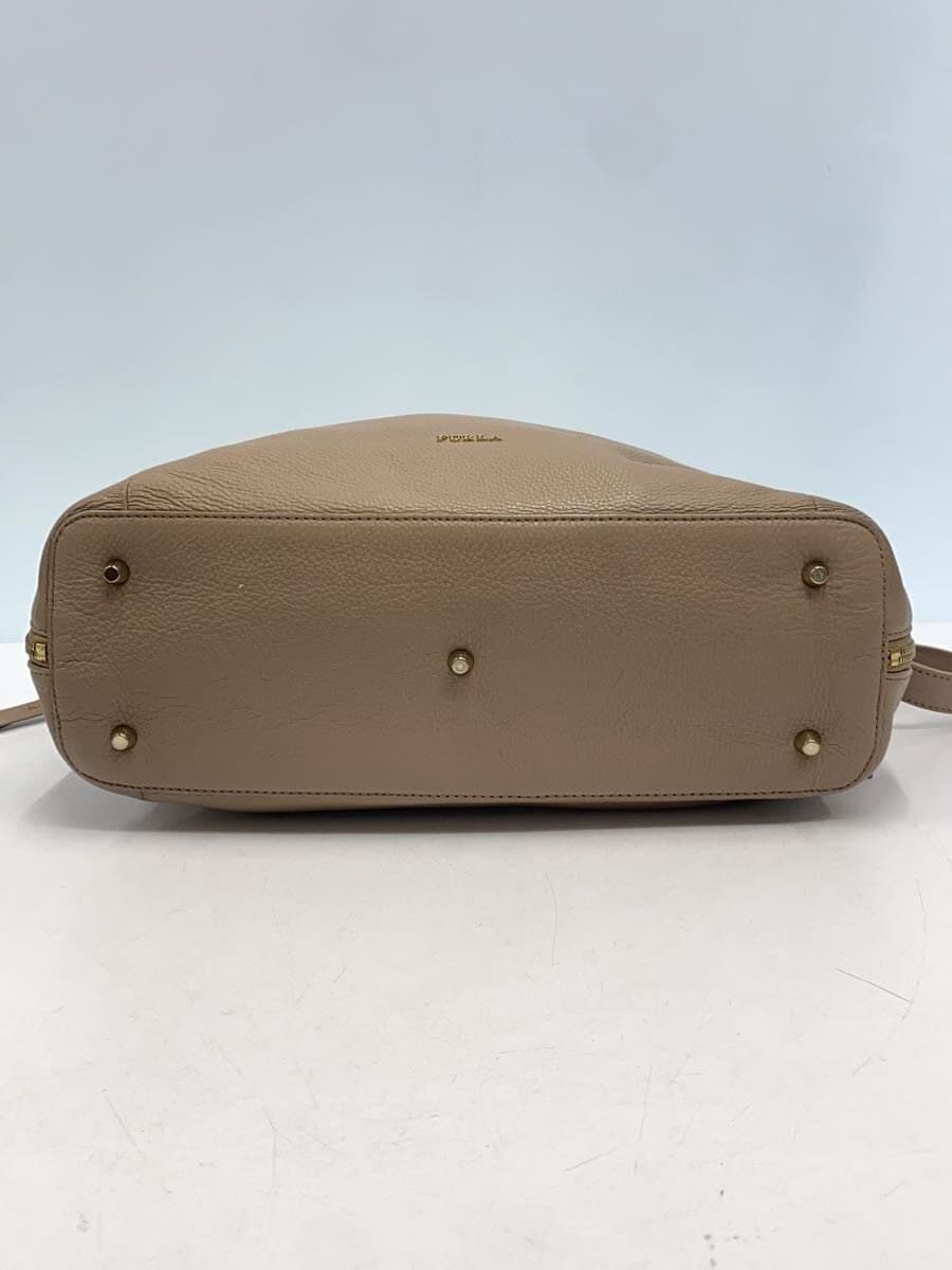 FURLA Shoulder Bag Leather BEG Solid F6530 4