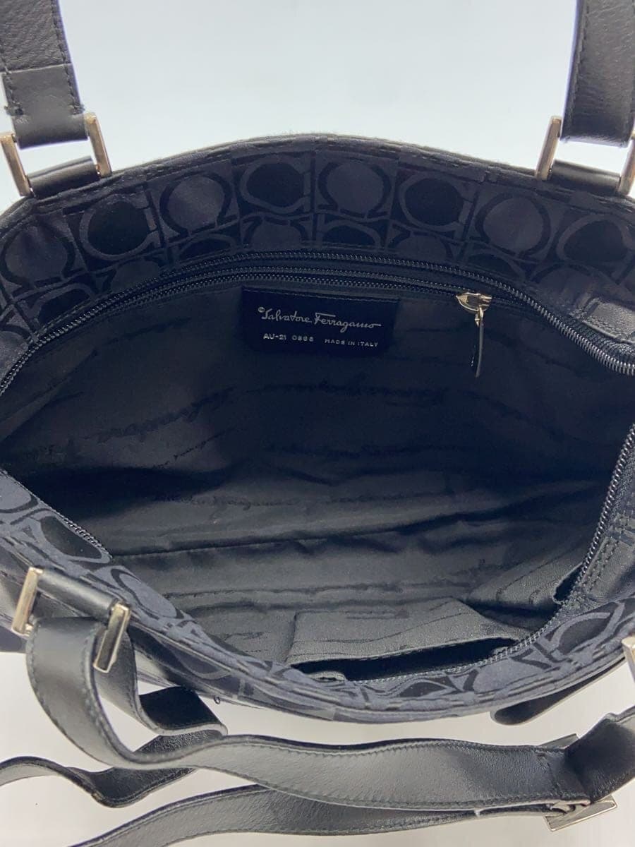 Salvatore Ferragamo Tote Bag Canvas BLK All Over Pattern AU-21 0868 6