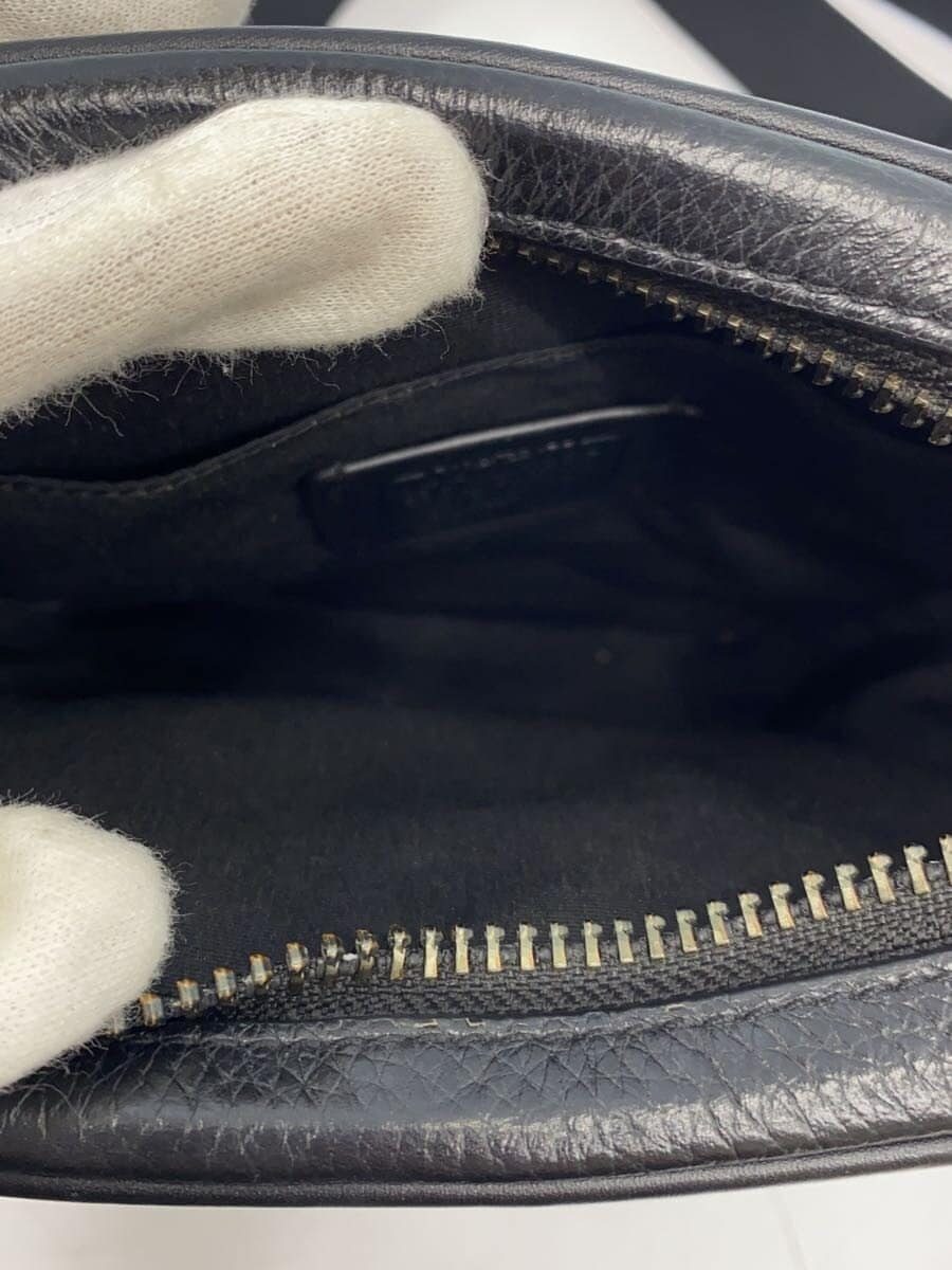 COACH Shoulder Bag Leather Black Plain CP178 6