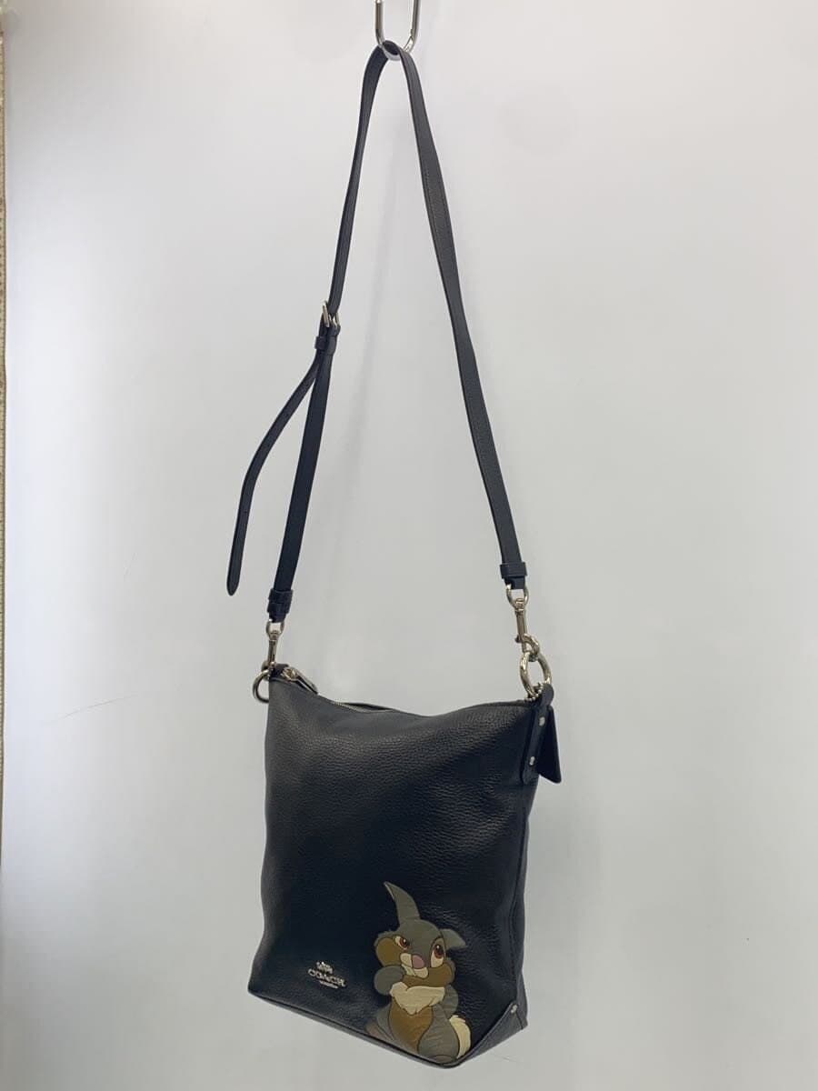 COACH Shoulder Bag Leather Black 91117 2