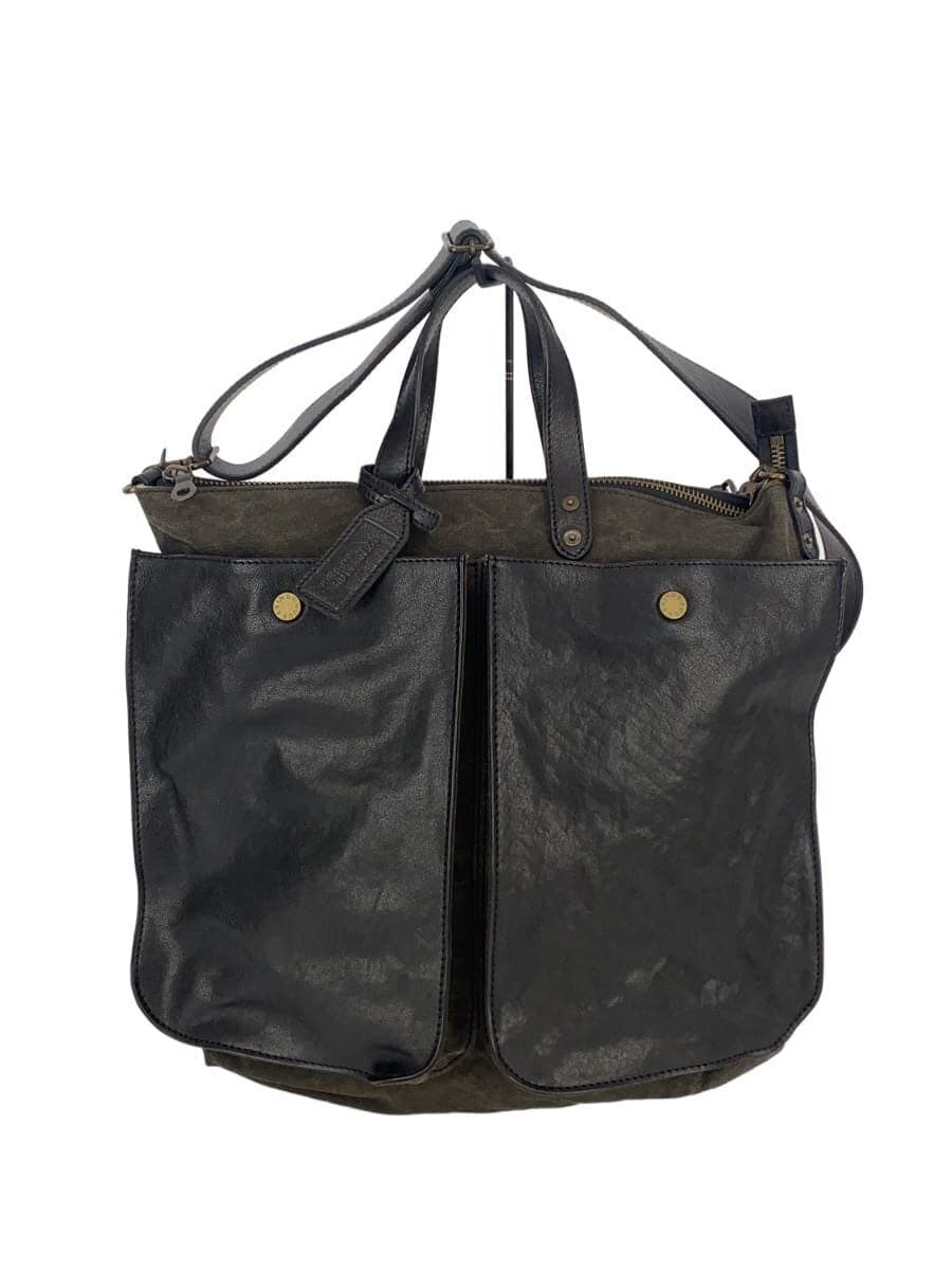 beau dessin Tannin Washer 2-Way Tote Bag Shoulder Bag Leather BLK TW2922