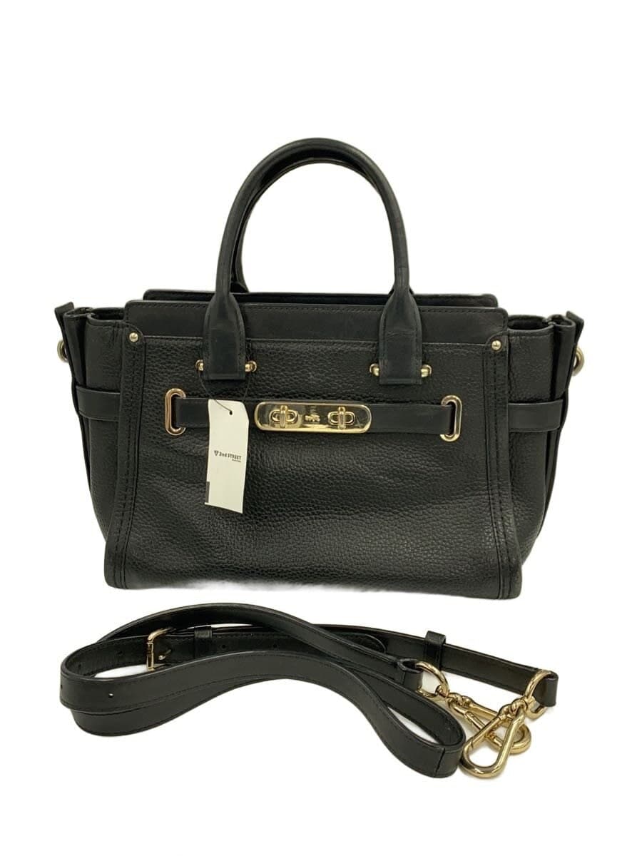 COACH shoulder bag leather BLK Swagger 27
