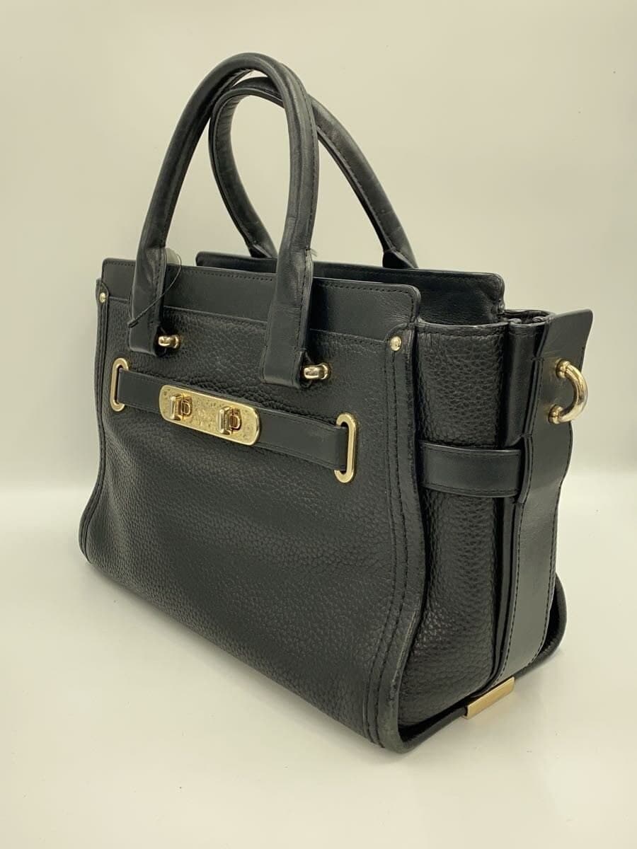 COACH shoulder bag leather BLK Swagger 27 2