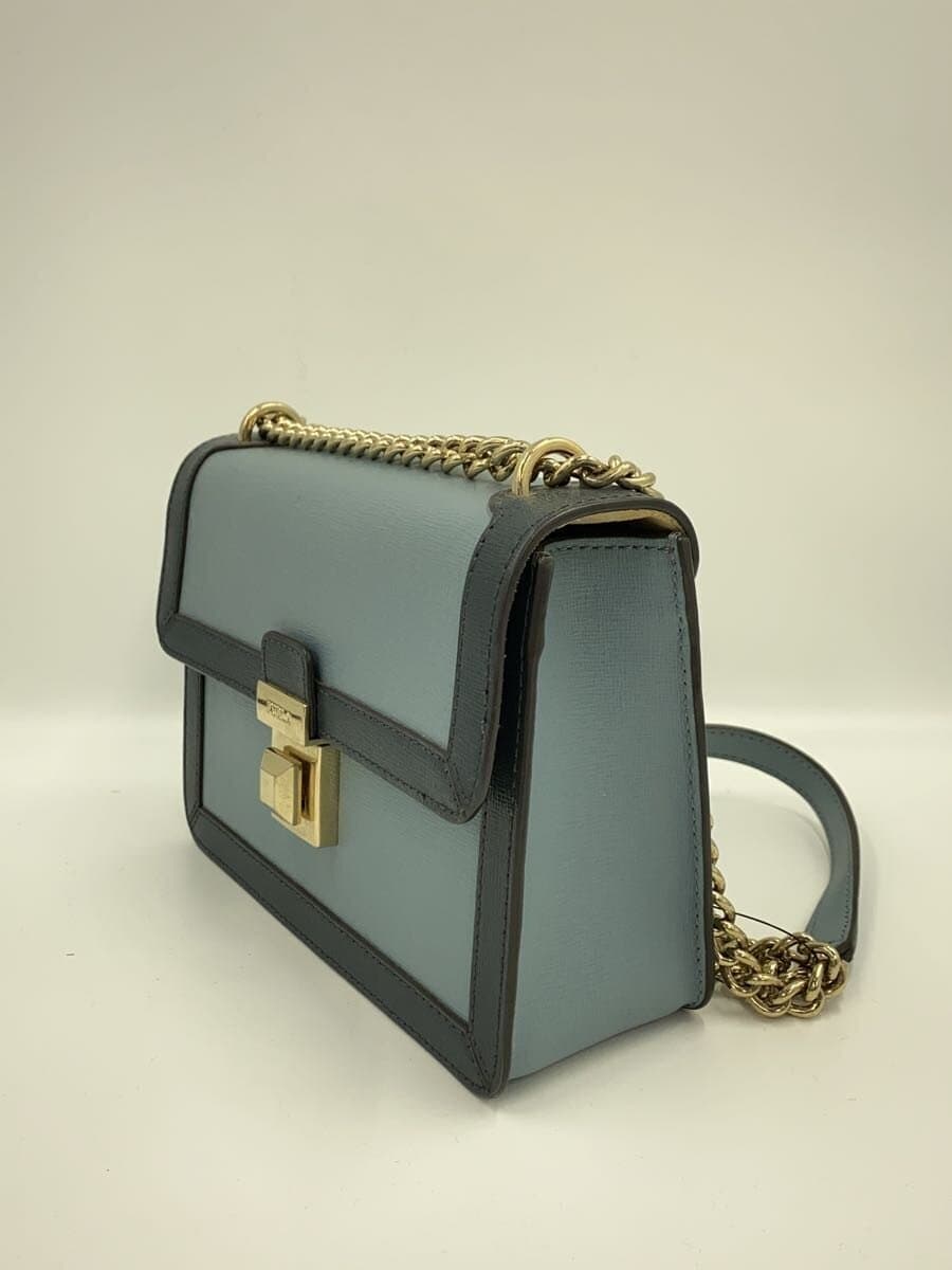 FURLA shoulder bag leather blue 2