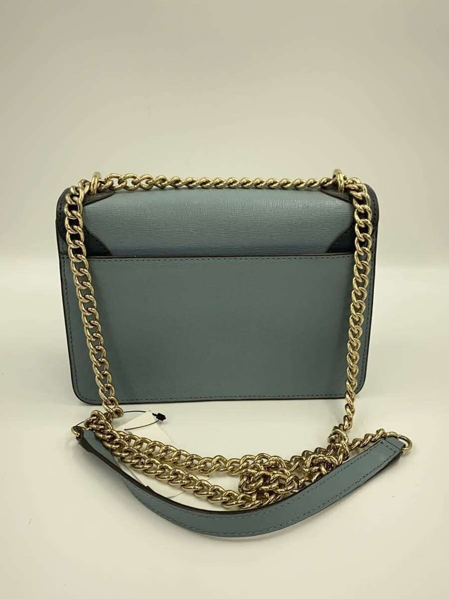 FURLA shoulder bag leather blue 3