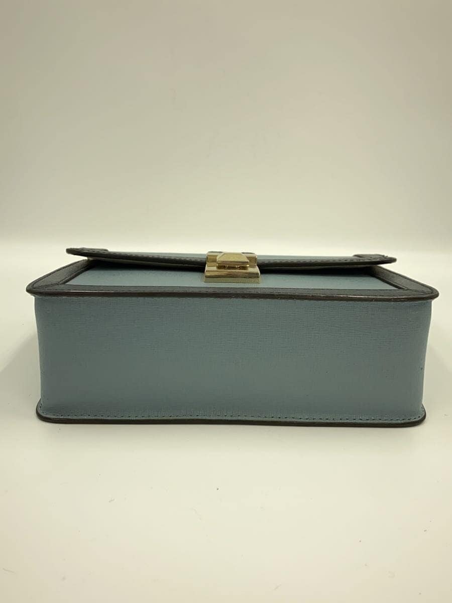 FURLA shoulder bag leather blue 4