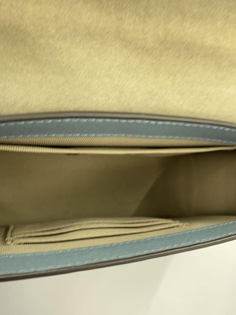 FURLA shoulder bag leather blue 6