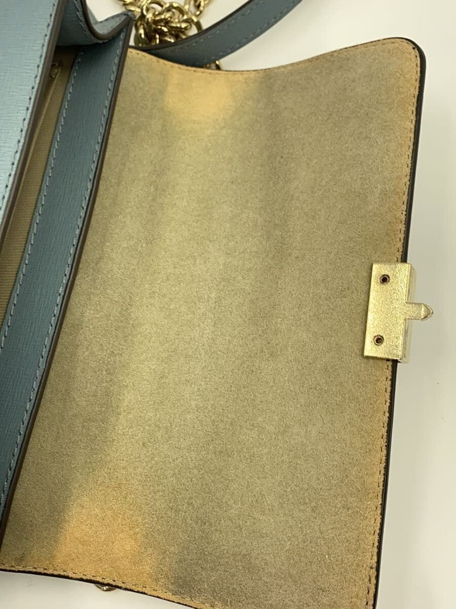 FURLA shoulder bag leather blue 7