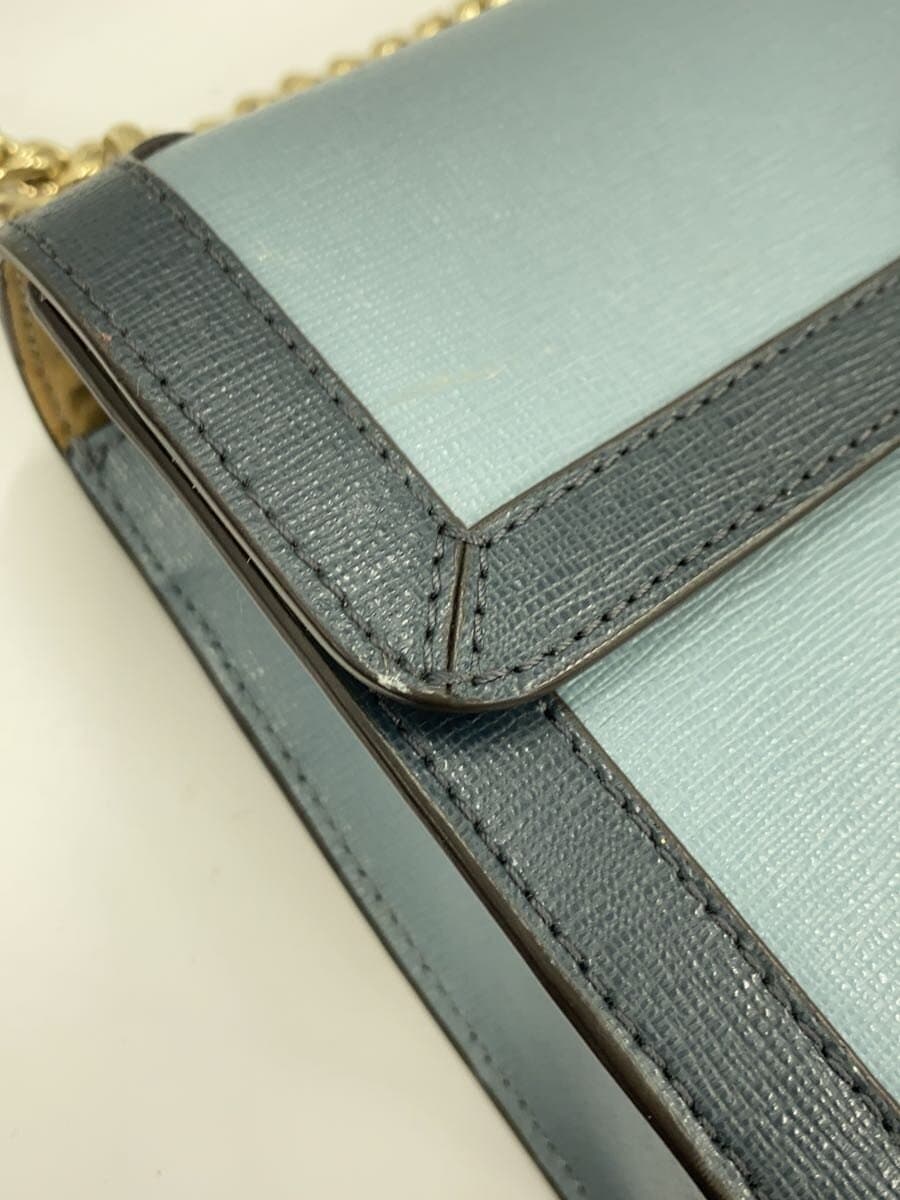 FURLA shoulder bag leather blue 8