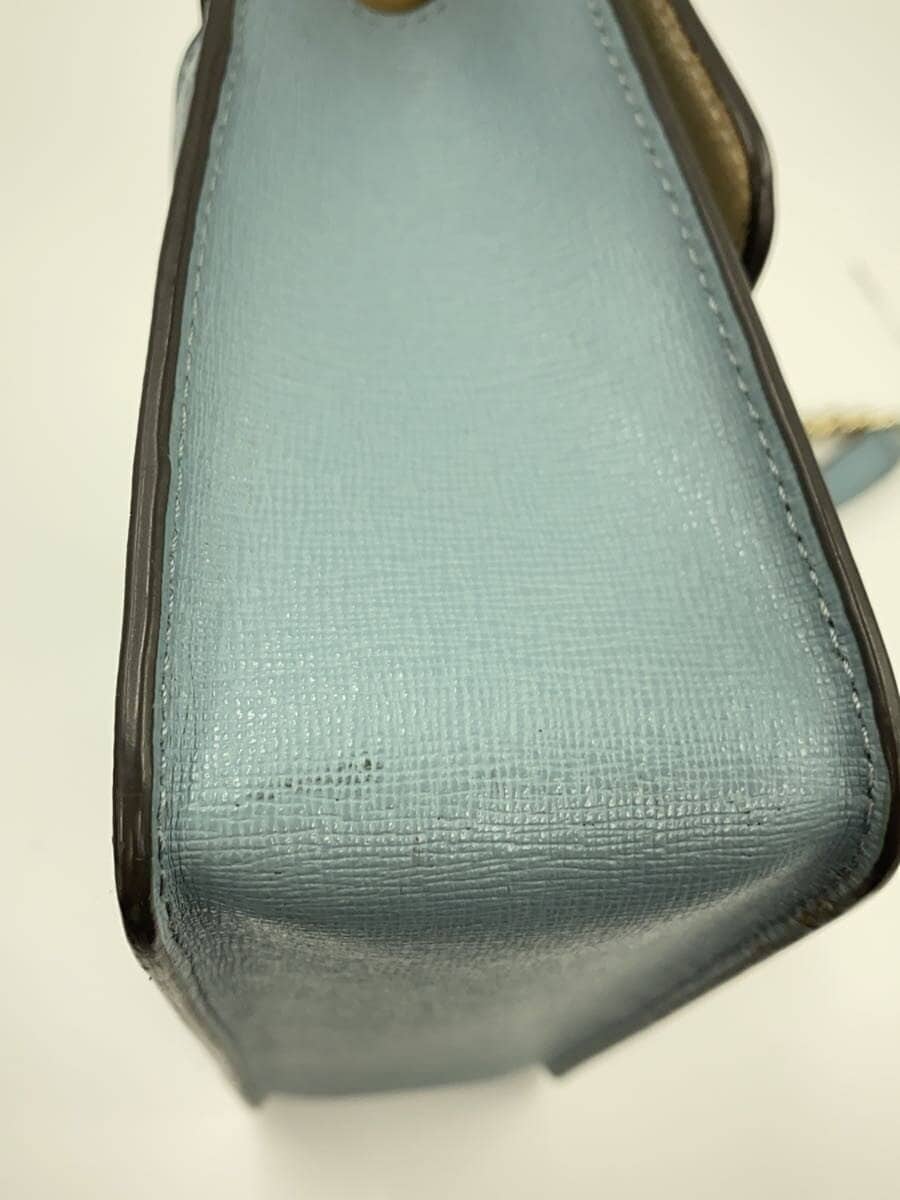 FURLA shoulder bag leather blue 9