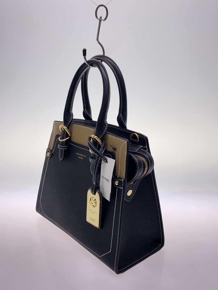 Samantha Thavasa Tote Bag Leather Black 2-Way 2