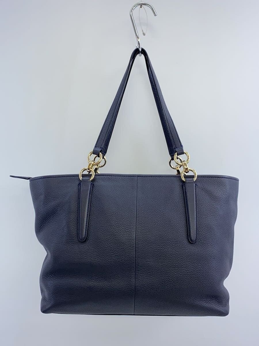 COACH Tote Bag _ All Leather Leather BLU F33961 3