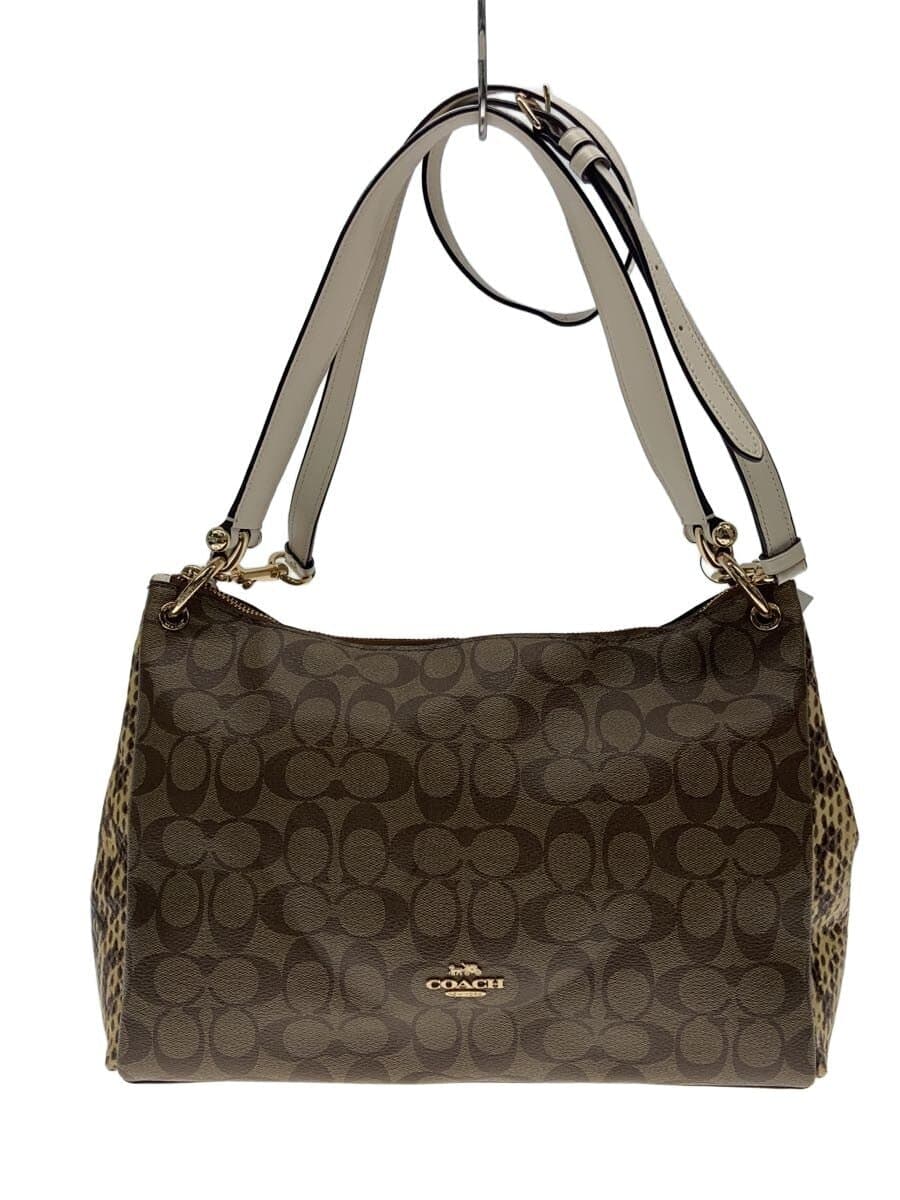 COACH signature pattern × Snake-embossed pattern shoulder bag -- F68093