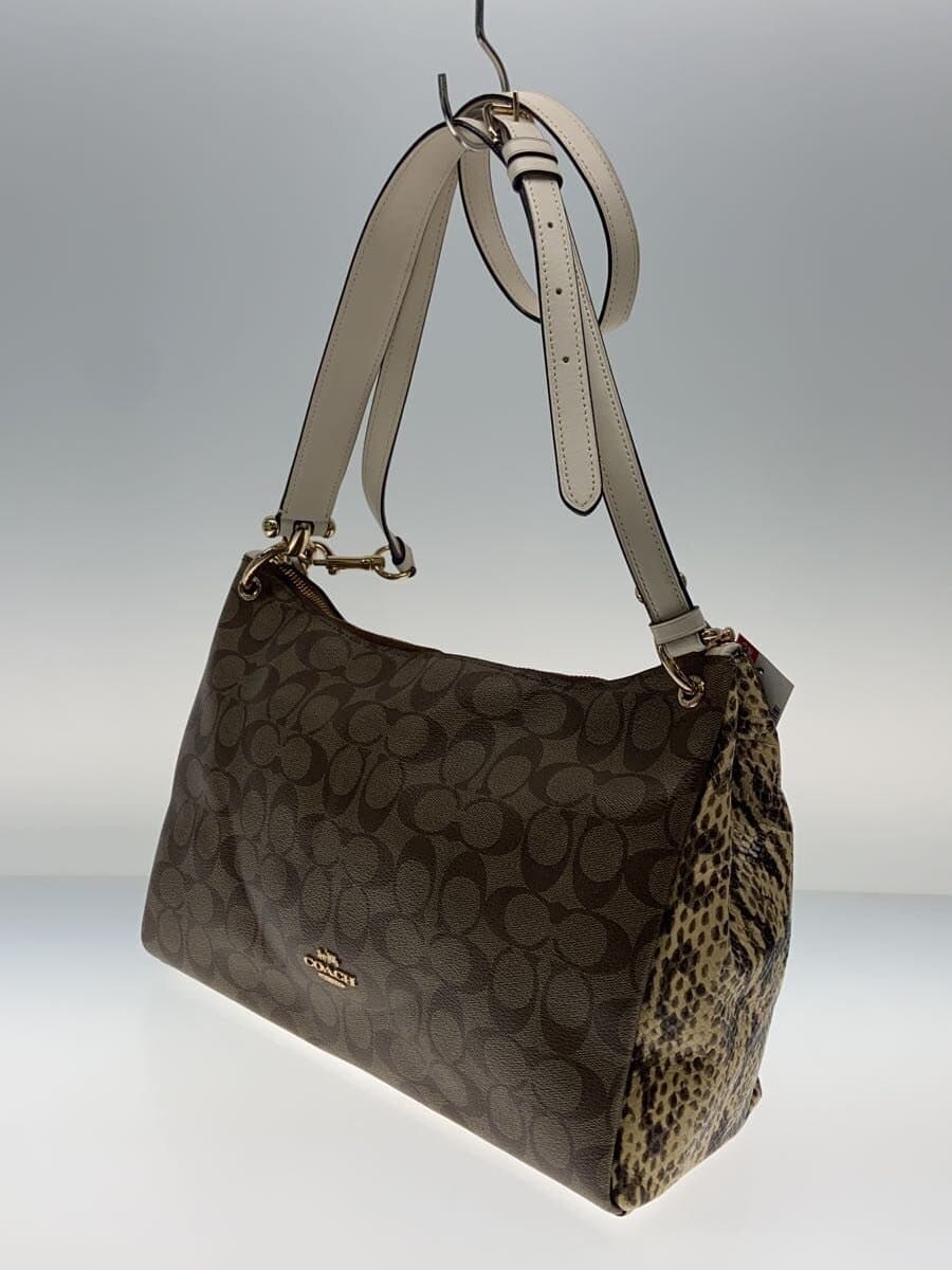COACH signature pattern × Snake-embossed pattern shoulder bag -- F68093 2