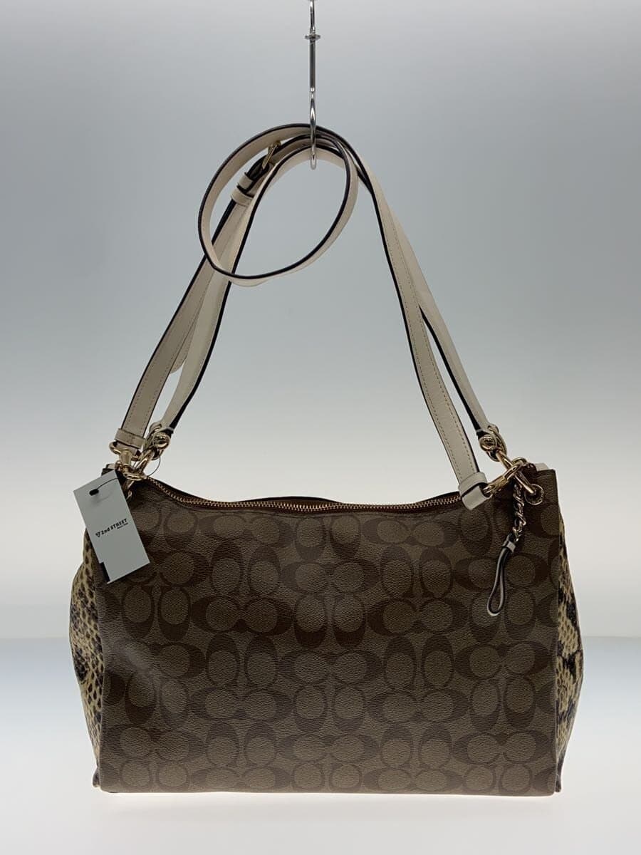 COACH signature pattern × Snake-embossed pattern shoulder bag -- F68093 3
