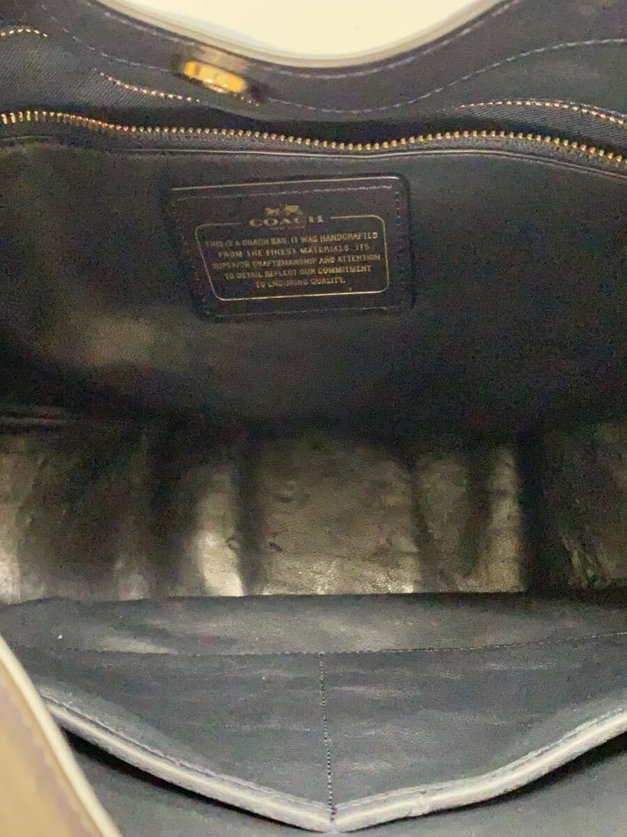 COACH Tote Bag Leather NVY Solid 6