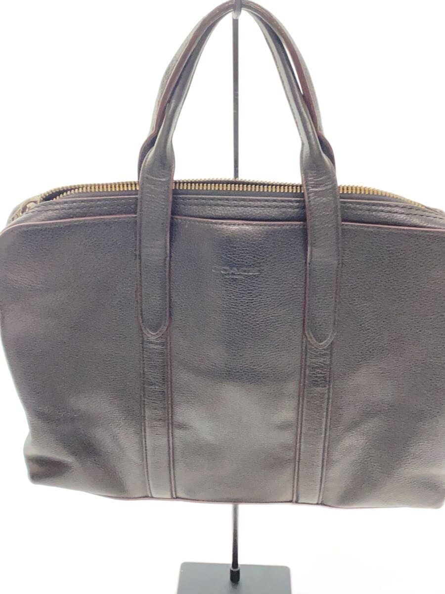 COACH Tote Bag Leather Black Solid Color 79554