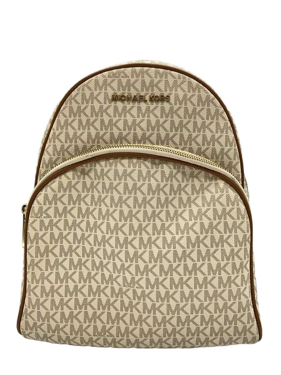 MICHAEL KORS Backpack Leather White All-over Print CE-1902