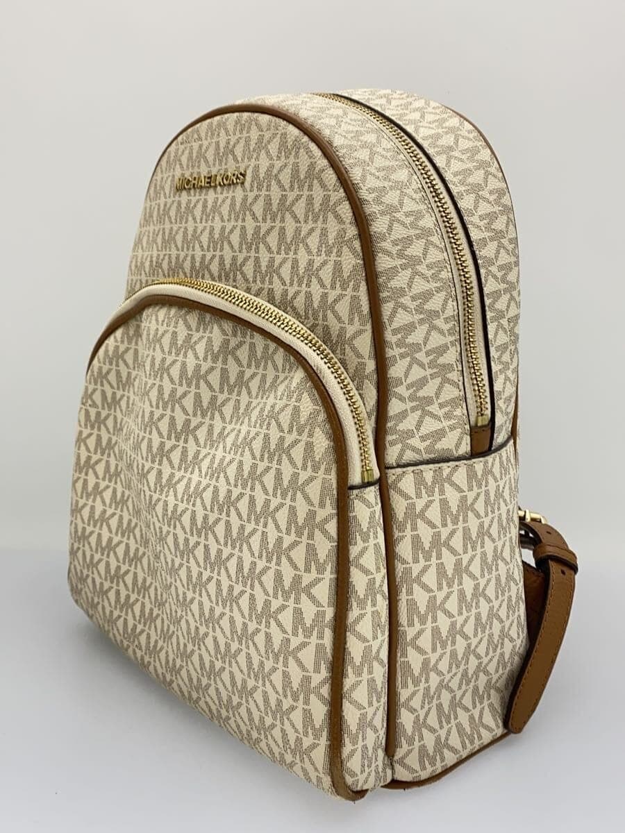 MICHAEL KORS Backpack Leather White All-over Print CE-1902 2