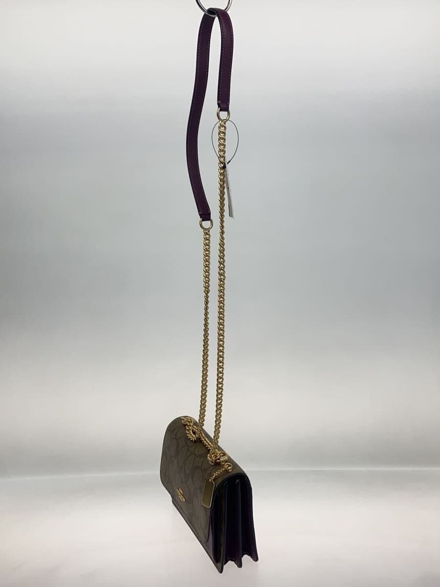 COACH Shoulder Bag Leather BEG All Over Pattern 2