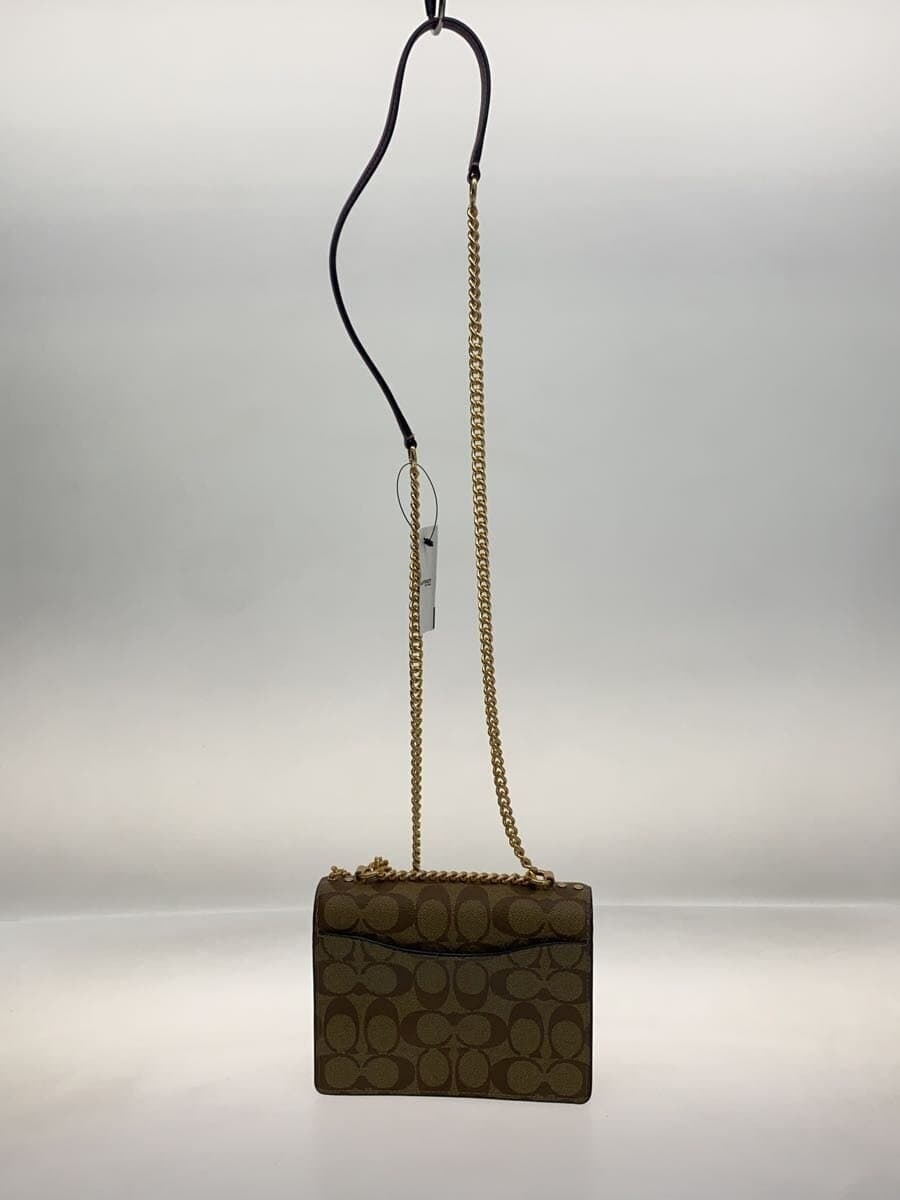 COACH Shoulder Bag Leather BEG All Over Pattern 3