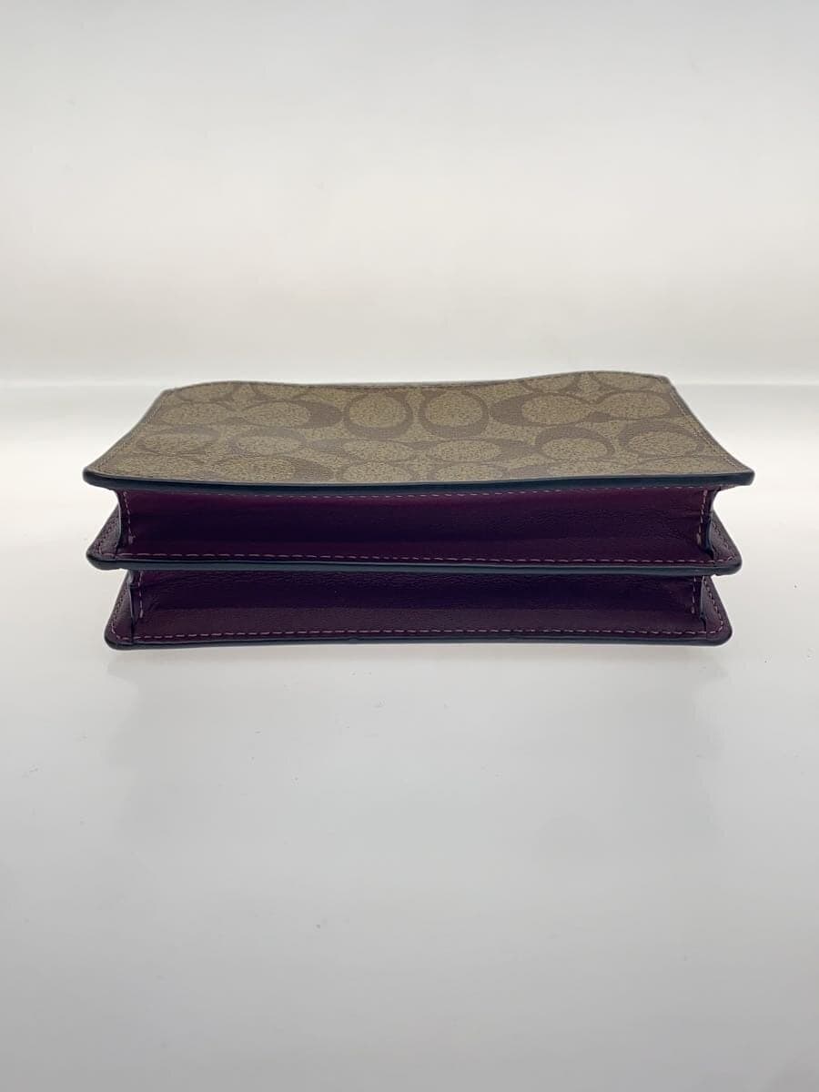 COACH Shoulder Bag Leather BEG All Over Pattern 4