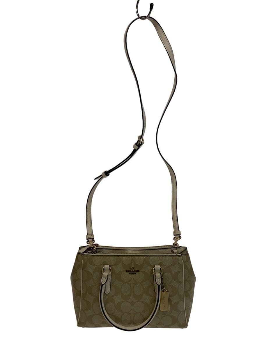 COACH Handbag Leather BEG Logo Paint Peeling