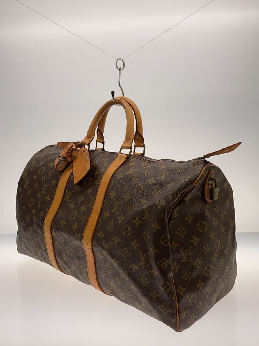 LOUIS VUITTON Keepall Bandouliere 50_Monogram Canvas PVC BRW Brown 2