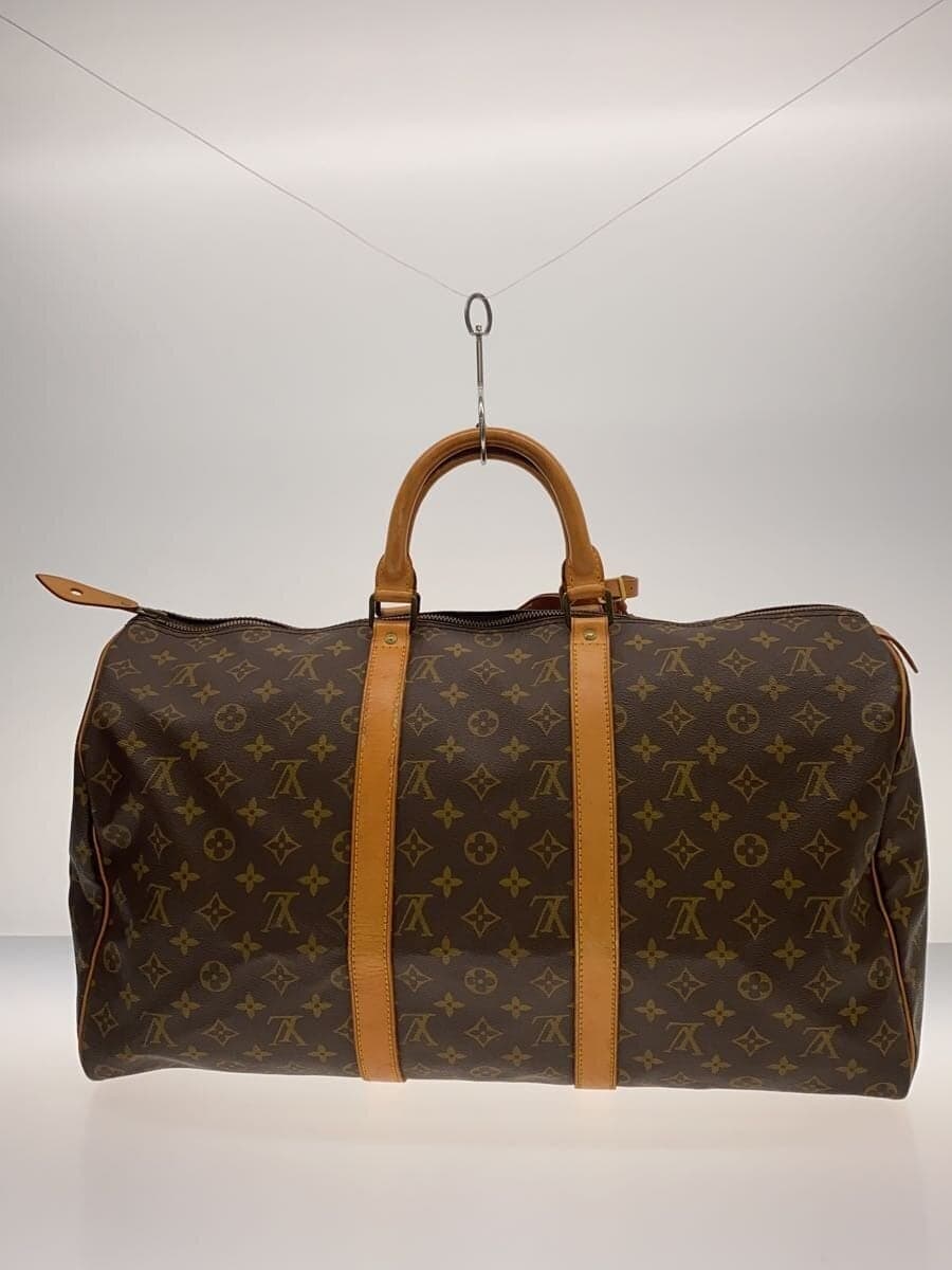 LOUIS VUITTON Keepall Bandouliere 50_Monogram Canvas PVC BRW Brown 3