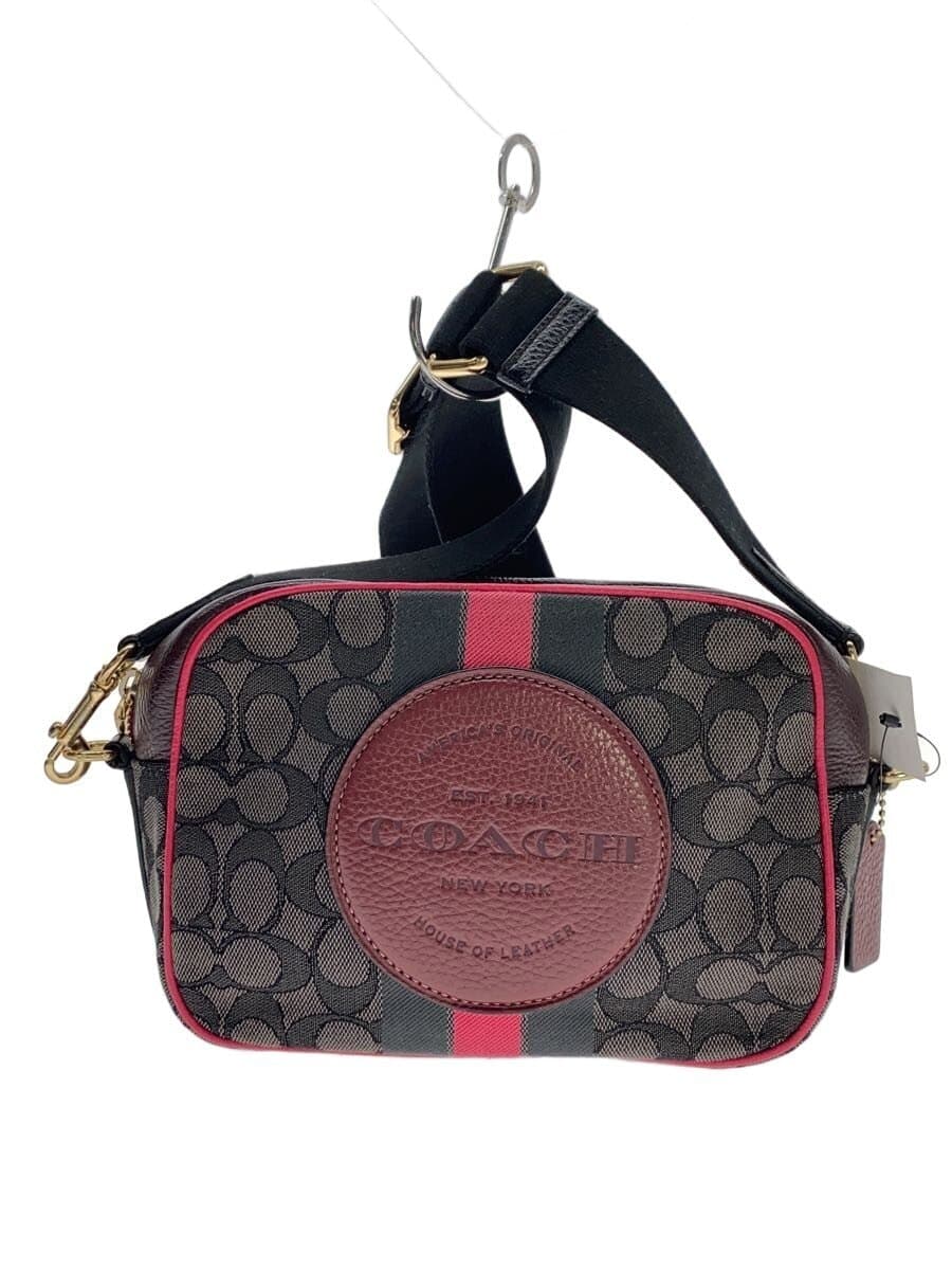 COACH shoulder bag leather GRY all-over pattern 1912