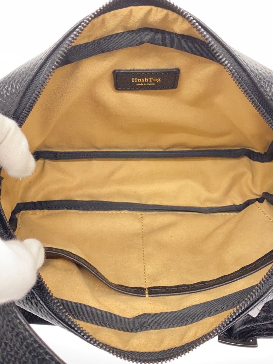 HushTug Waist Bag Leather Black Plain 6
