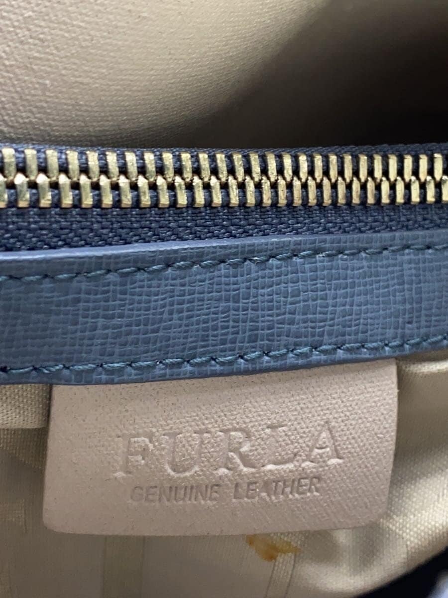 FURLA handbag leather blue 5
