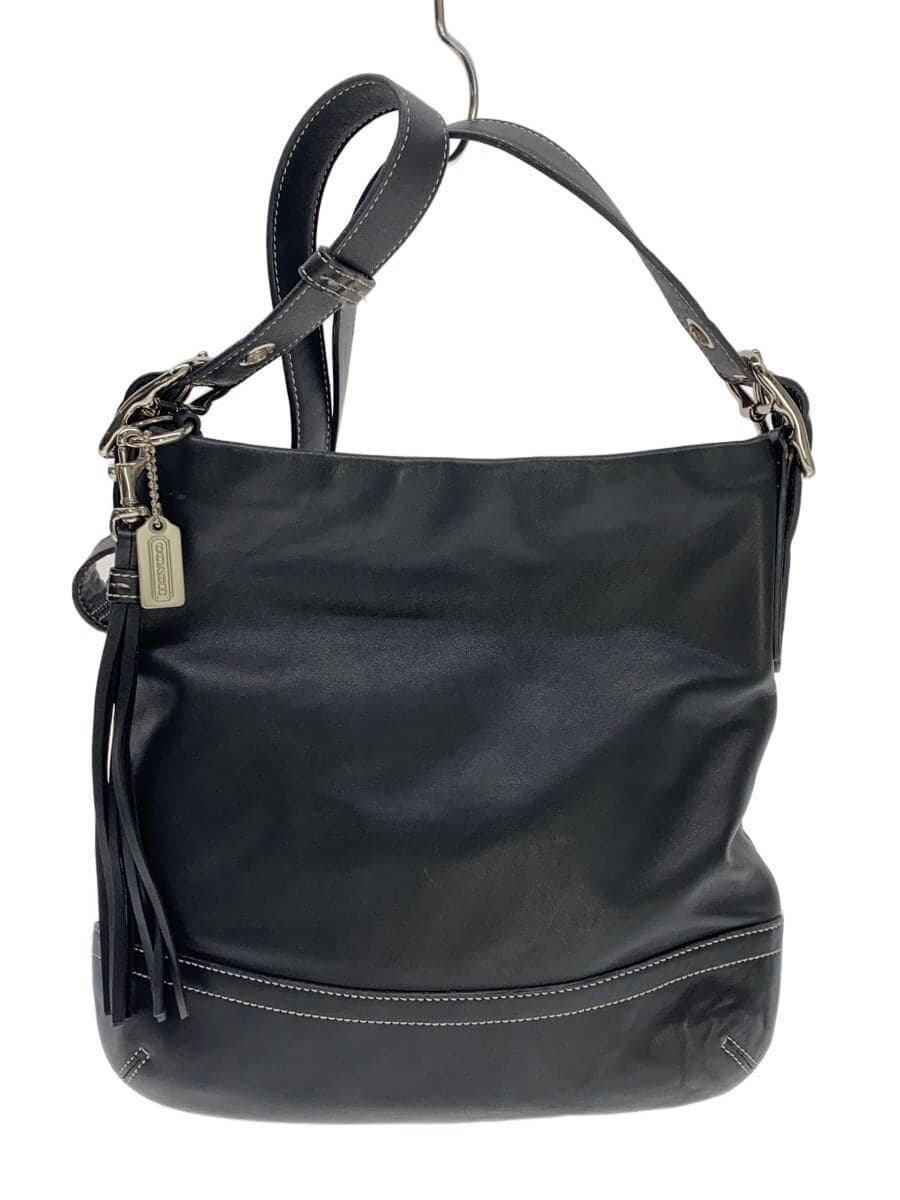 COACH shoulder bag leather BLK 052-1415