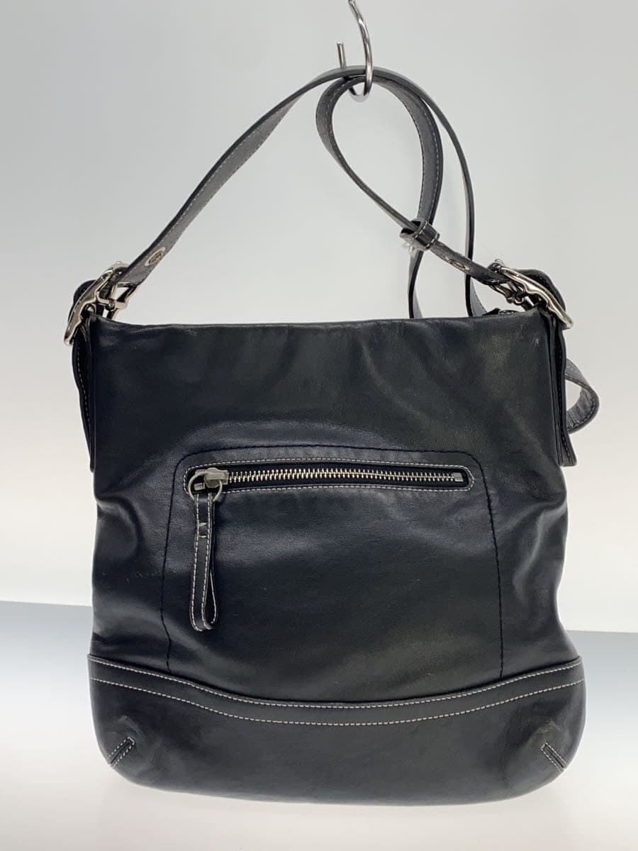 COACH shoulder bag leather BLK 052-1415 3